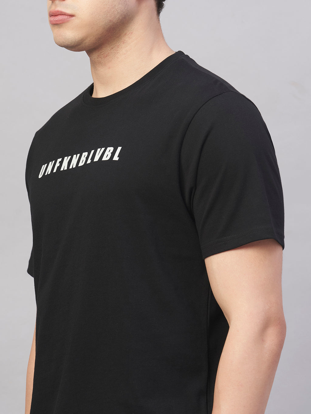 Men's Black 100% Cotton Regular Fit Tshirt