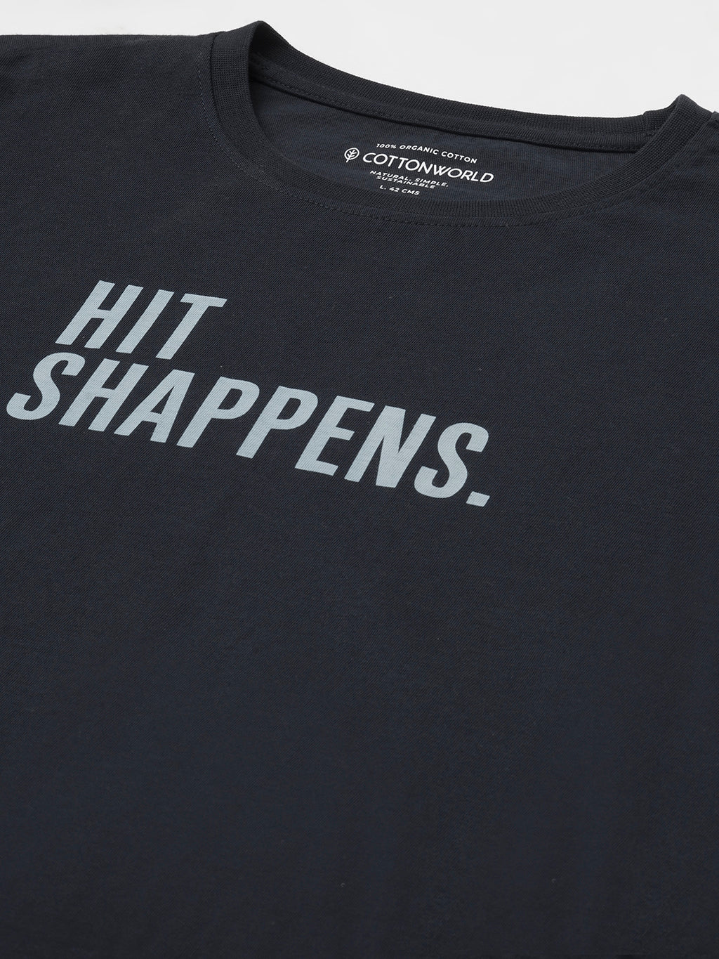 Men's Navy 100% Cotton Regular Fit Tshirt