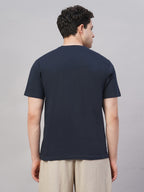 Men's Navy 100% Cotton Regular Fit Tshirt
