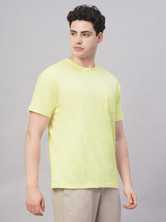 Men's 100% Cotton Chest Pocket T Shirt Natural
