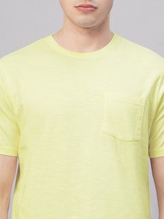 Men's 100% Cotton Chest Pocket T Shirt Natural