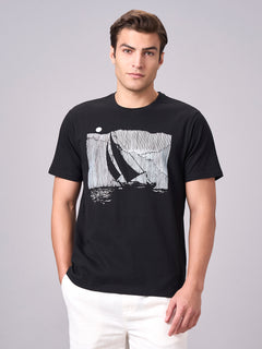 Men’s Cotton Regular Fit Half Sleeve T-Shirt Black