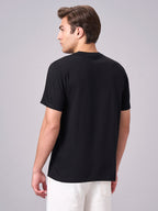 Men's Black 100% Cotton Regular Fit Tshirt