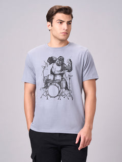 Men’s Cotton Regular Fit Half Sleeve T-Shirt Grey
