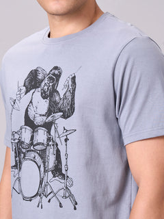 Men’s Cotton Regular Fit Half Sleeve T-Shirt Grey