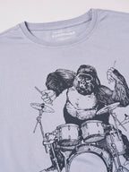 Men's Grey 100% Cotton Regular Fit Tshirt