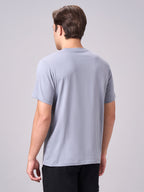 Men's Grey 100% Cotton Regular Fit Tshirt