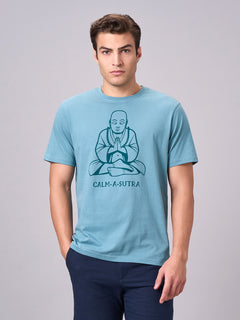 Men’s Cotton Regular Fit Half Sleeve T-Shirt Aqua