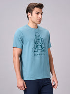 Men's Aqua 100% Cotton Regular Fit Tshirt