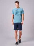 Men's Aqua 100% Cotton Regular Fit Tshirt