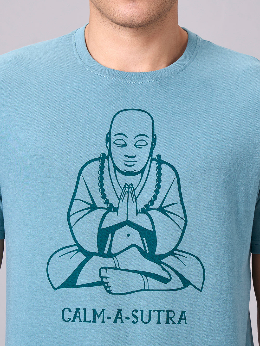 Men's Aqua 100% Cotton Regular Fit Tshirt