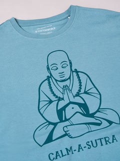 Men’s Cotton Regular Fit Half Sleeve T-Shirt Aqua