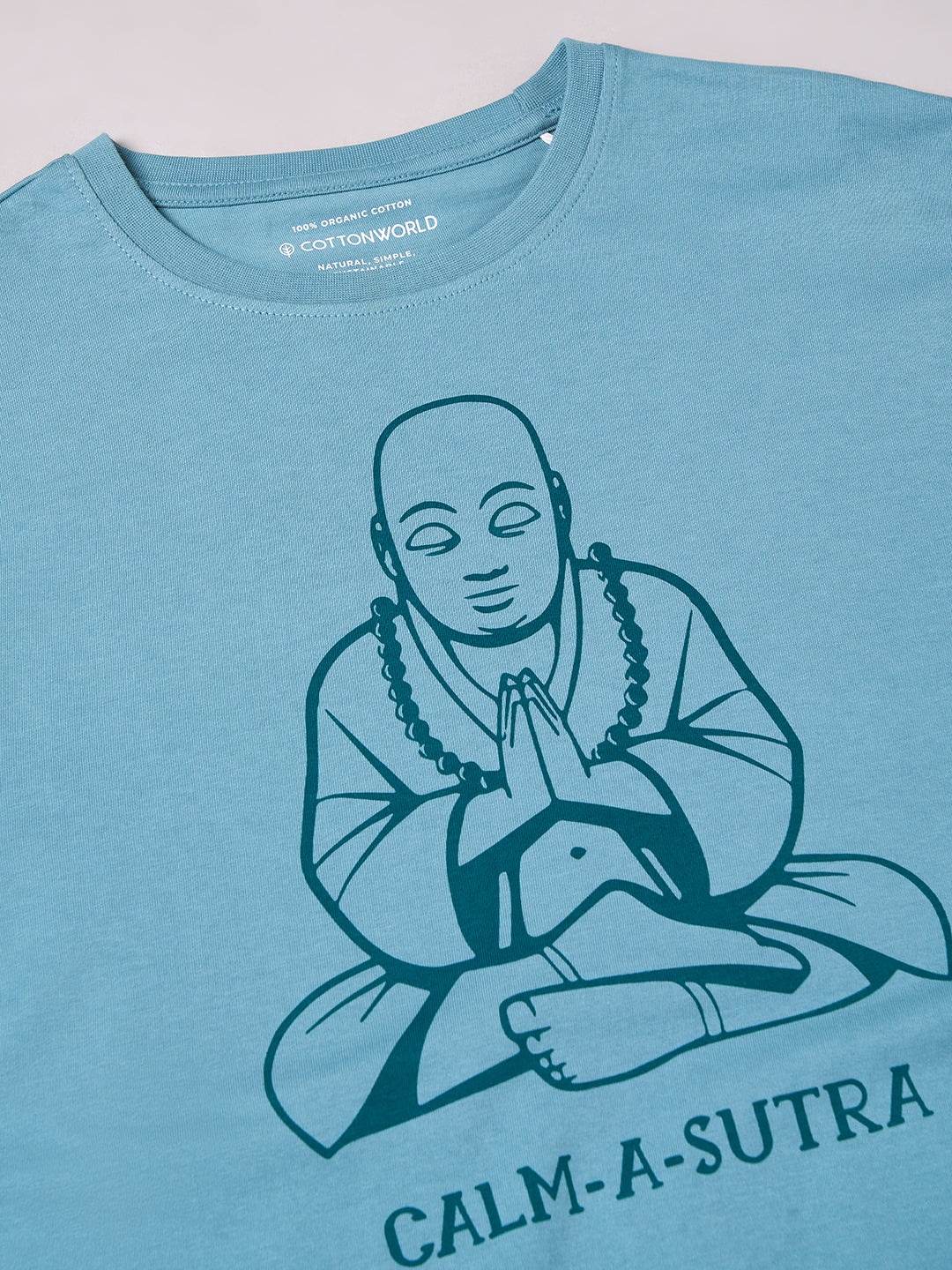 Men's Aqua 100% Cotton Regular Fit Tshirt