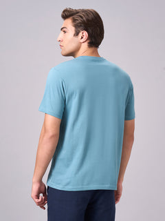 Men’s Cotton Regular Fit Half Sleeve T-Shirt Aqua
