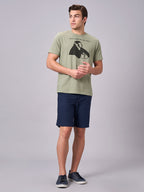 Men's Green 100% Cotton Regular Fit Tshirt