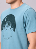 Men's Aqua 100% Cotton Regular Fit Tshirt