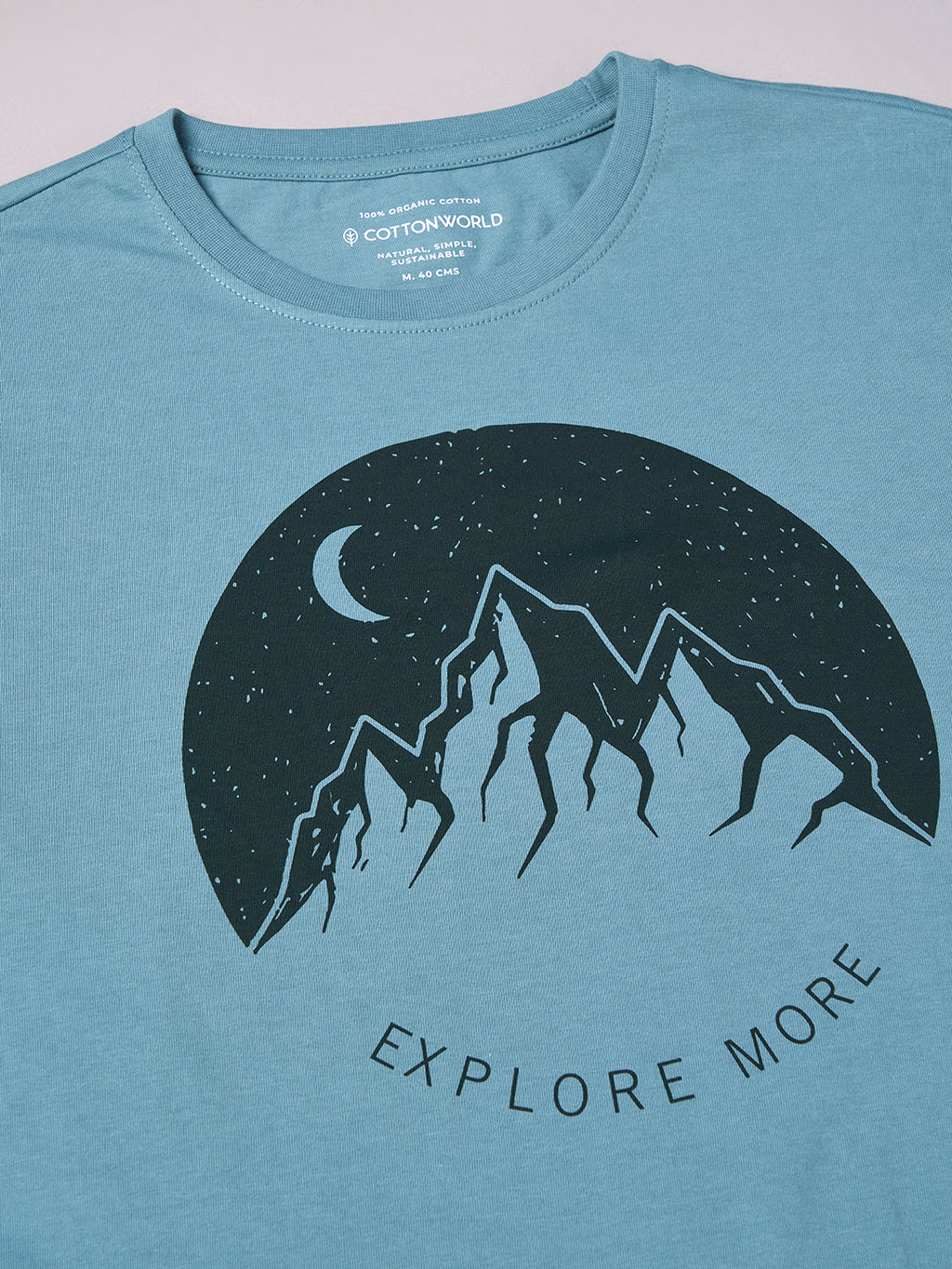 Men's Aqua 100% Cotton Regular Fit Tshirt