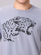 Men's Grey 100% Cotton Regular Fit Tshirt