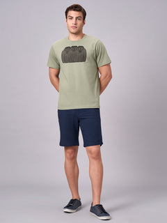 Men’s Cotton Regular Fit Half Sleeve Graphic T-Shirt Green