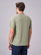 Men's Green 100% Cotton Regular Fit Tshirt