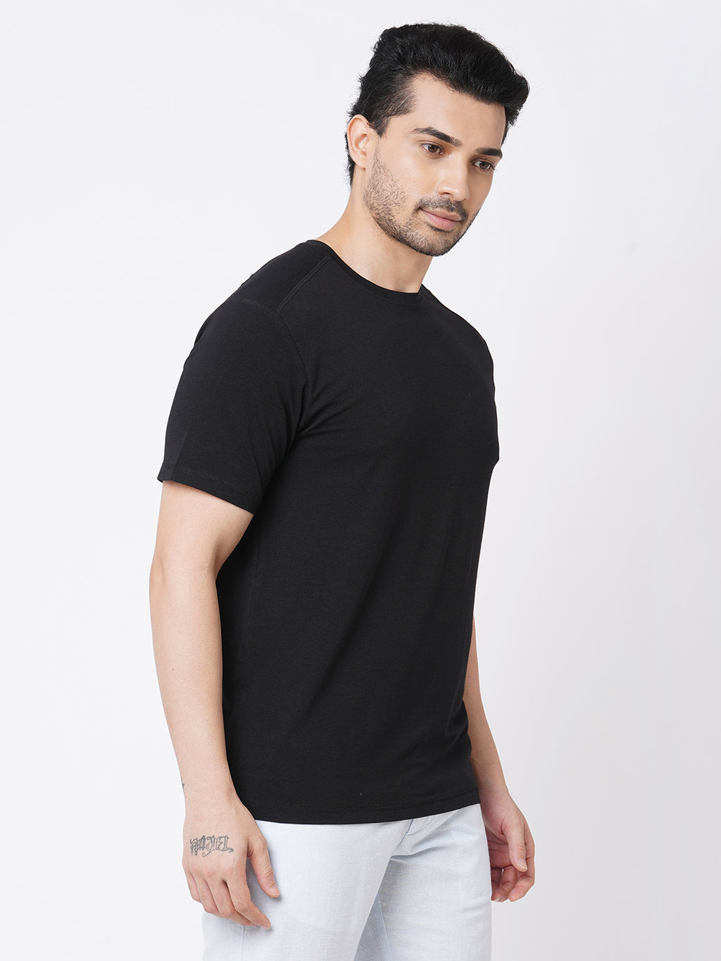 Men's Cotton Bamboo Graphic T Shirt Black
