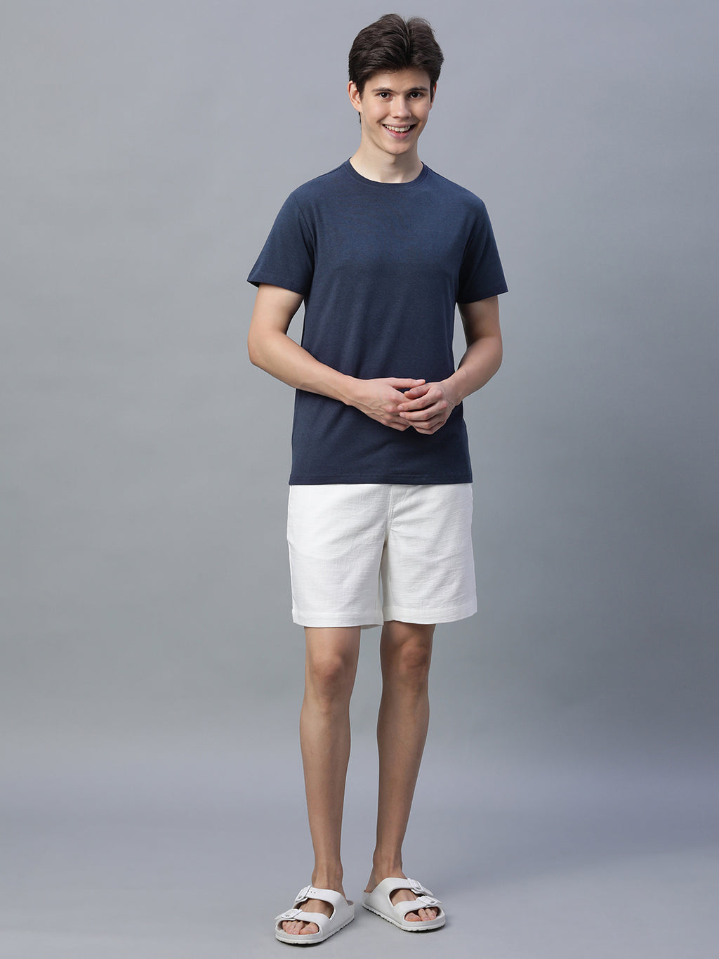 Men's Cotton Bamboo Elastane Regular Fit Tshirt Navy