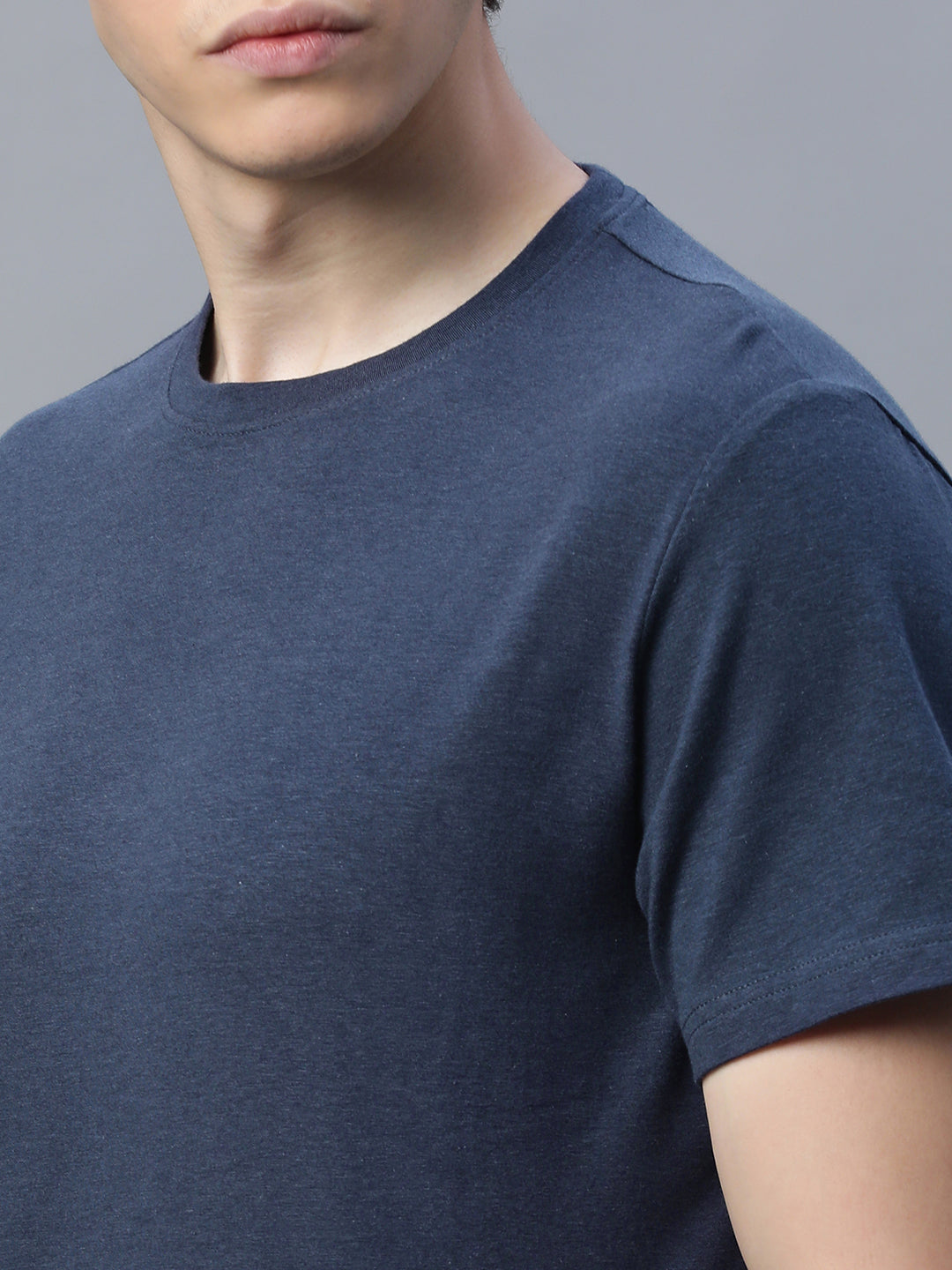Men's Cotton Bamboo Elastane Regular Fit Tshirt Navy