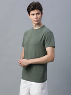 Men's Cotton Bamboo Round Neck T Shirt Olive