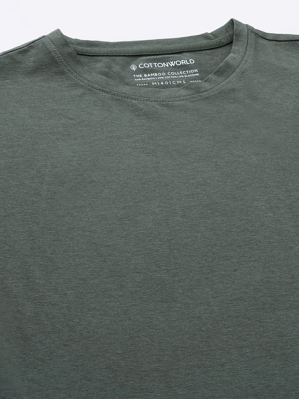 Men's Cotton Bamboo Round Neck T Shirt Olive