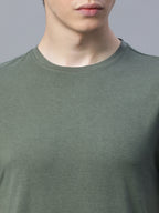Men's Cotton Bamboo Round Neck T Shirt Olive