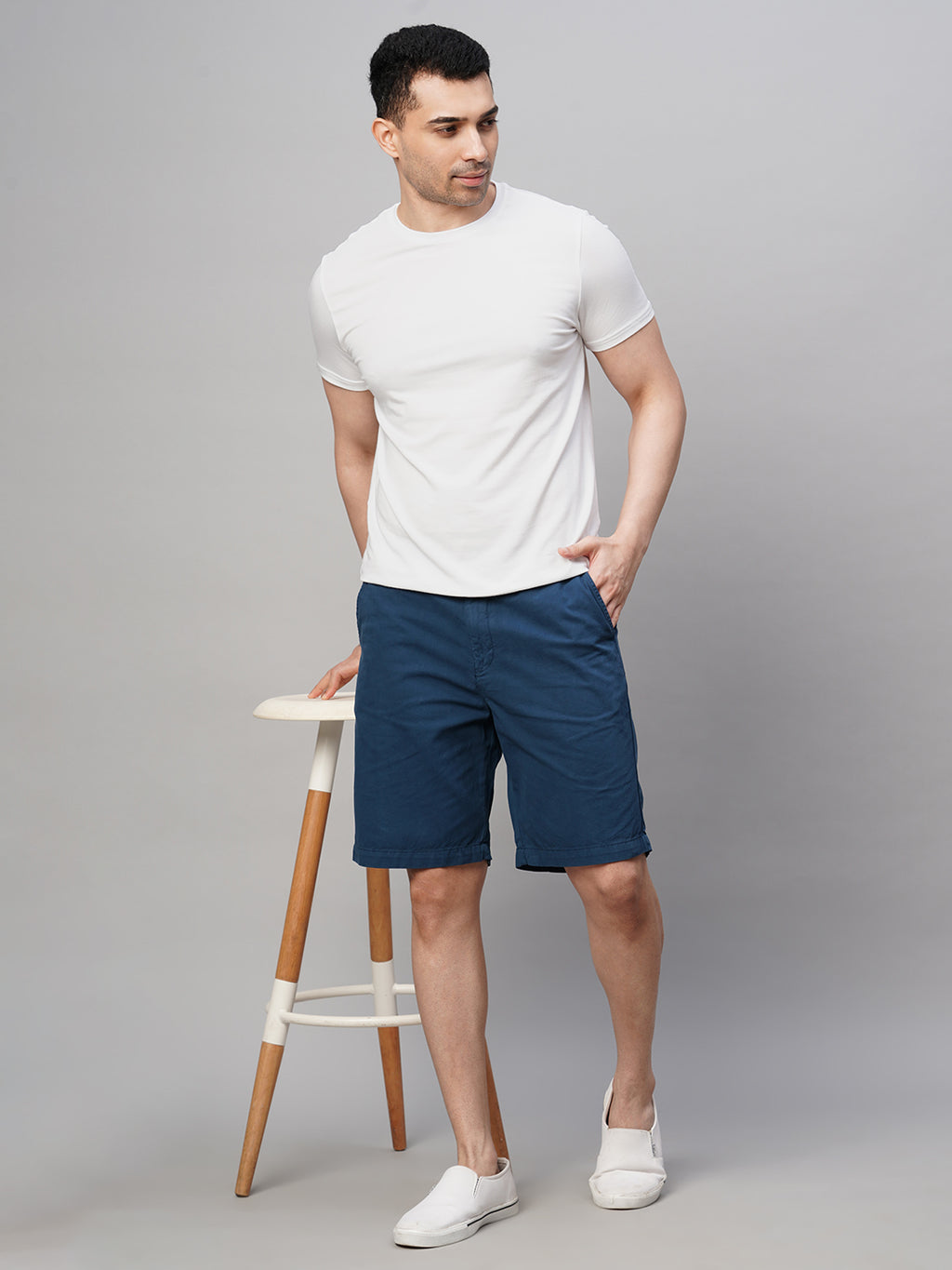 Men's Cotton Bamboo Elastane Regular Fit Tshirt White