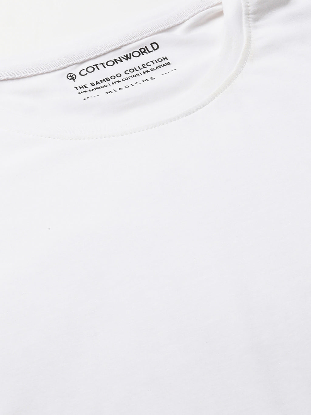 Men's Cotton Bamboo Elastane Regular Fit Tshirt White