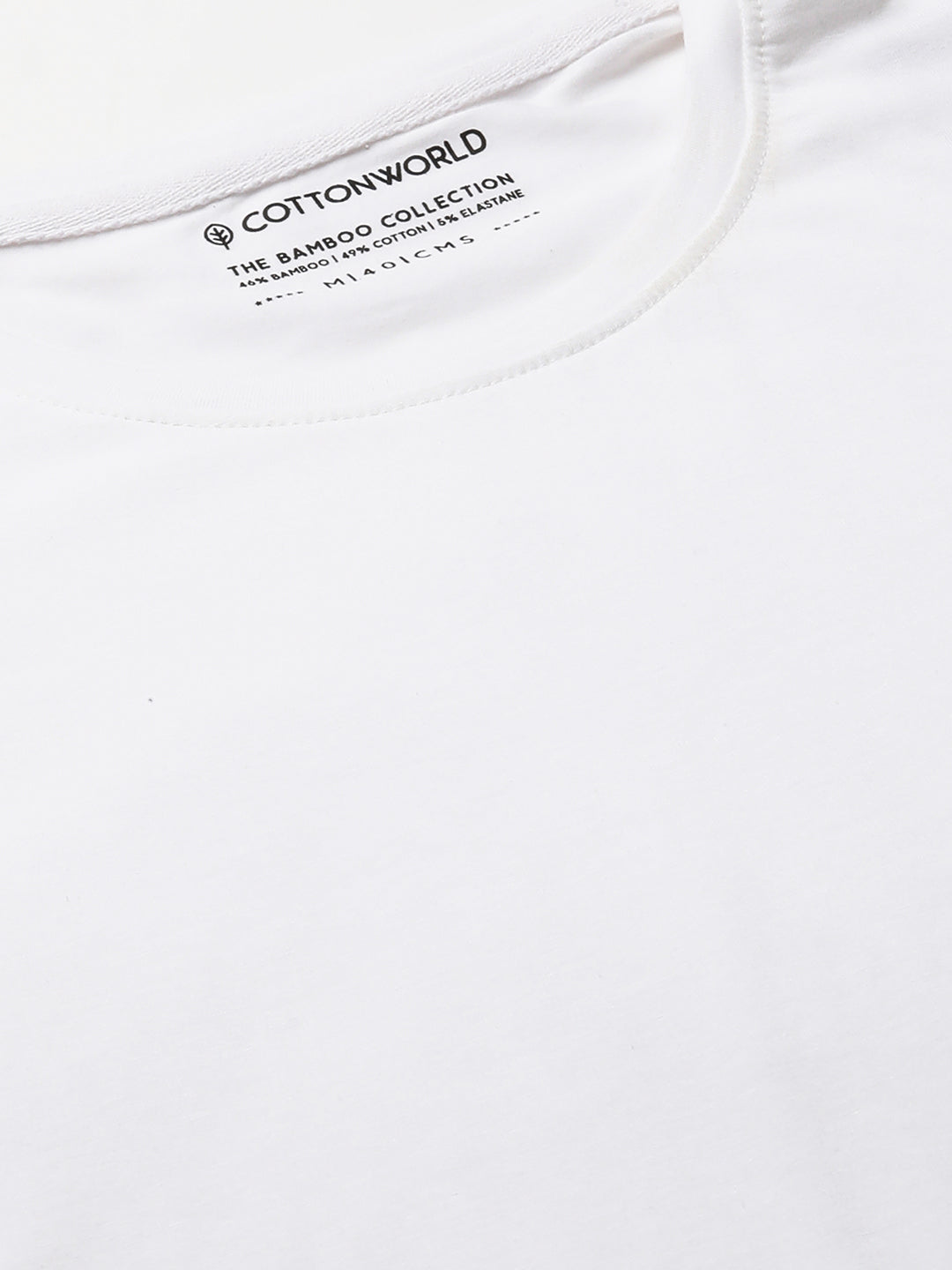 Men's Cotton Bamboo Elastane Regular Fit Tshirt White