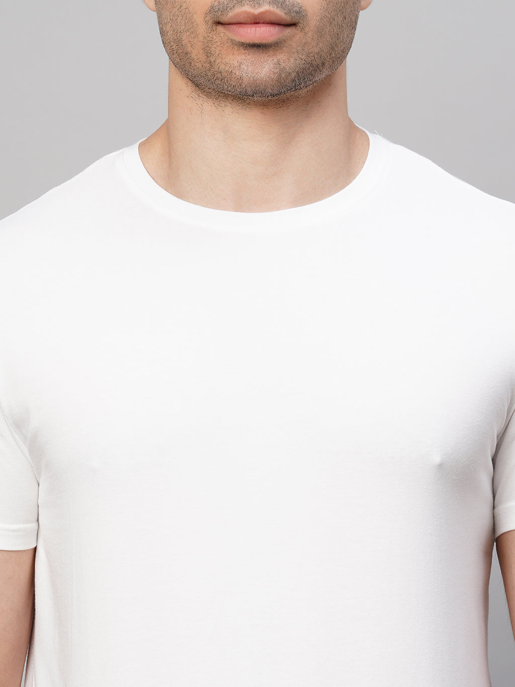 Men's Cotton Bamboo Elastane Regular Fit Tshirt White