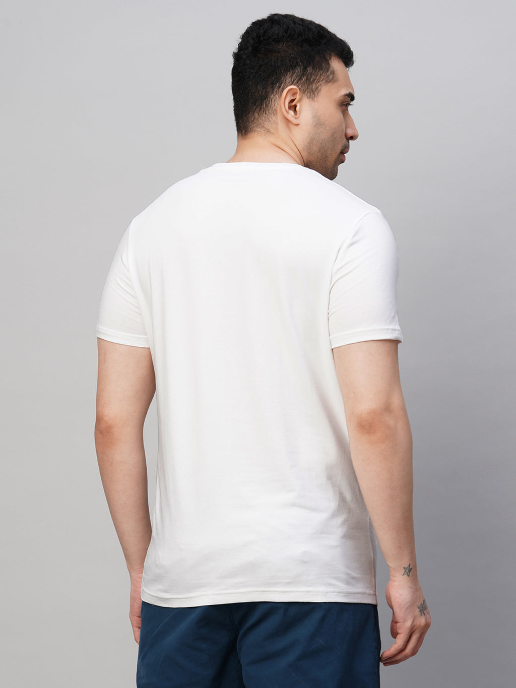 Men's Cotton Bamboo Elastane Regular Fit Tshirt White