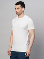 Men's Cotton Bamboo Elastane Regular Fit Tshirt White