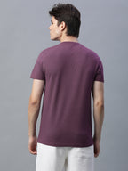 Men's Wine Cotton Bamboo Elastane Regular Fit Tshirt
