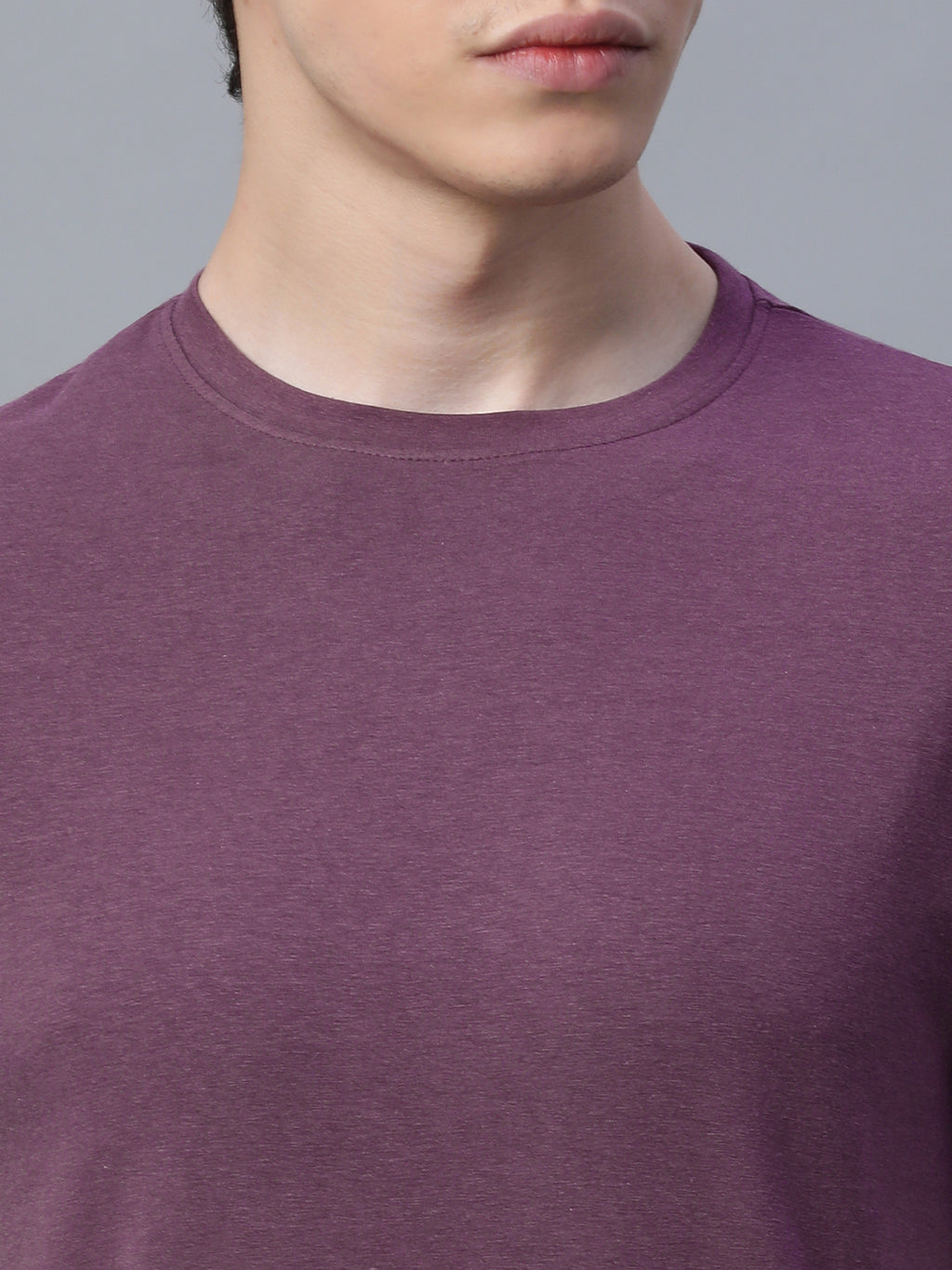Men's Wine Cotton Bamboo Elastane Regular Fit Tshirt