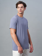 Men's Lavender Cotton Bamboo Elastane Regular Fit Tshirt