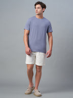 Men's Lavender Cotton Bamboo Elastane Regular Fit Tshirt