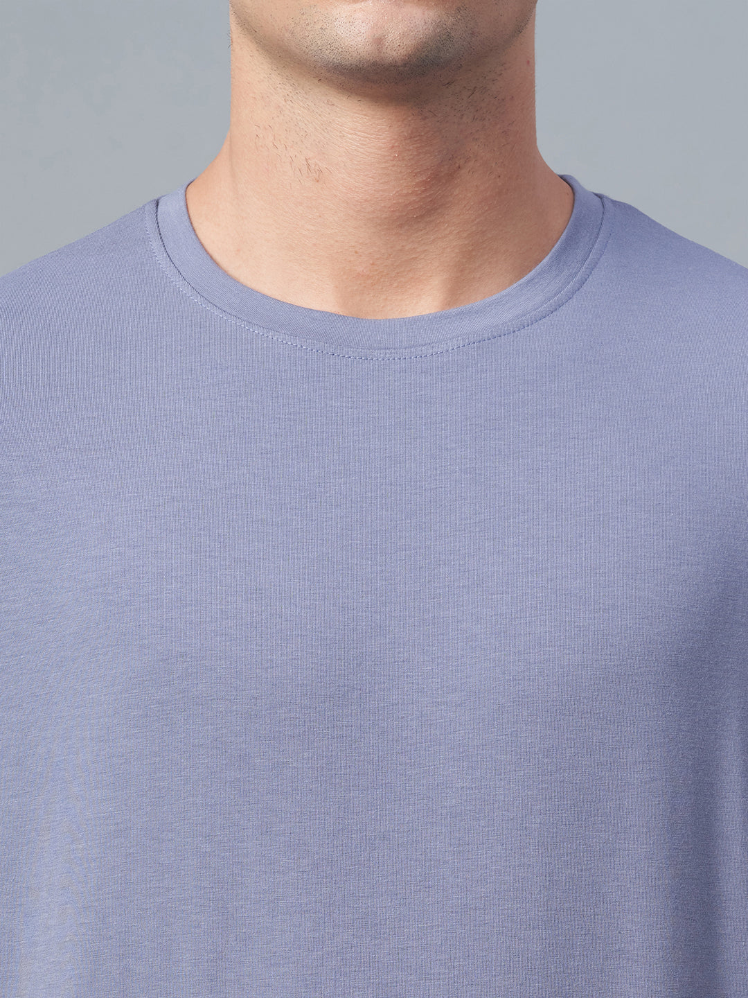 Men's Lavender Cotton Bamboo Elastane Regular Fit Tshirt