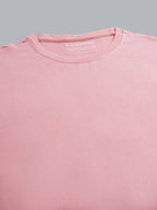Men's Pink Cotton Bamboo Elastane Regular Fit Tshirt