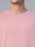 Men's Pink Cotton Bamboo Elastane Regular Fit Tshirt