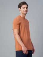 Men's Rust Cotton Bamboo Elastane Regular Fit Tshirt