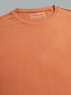 Men's Rust Cotton Bamboo Elastane Regular Fit Tshirt