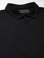 Men's Black Cotton Bamboo Elastane Regular Fit Tshirt