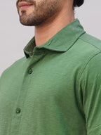 Men's Green Cotton Regular Fit Tshirt
