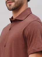 Men's Rust Cotton Regular Fit Tshirt