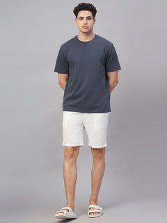 Men’s Cotton Elastane Regular Fit Round Neck T-Shirt Blue
