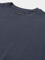 Men's Blue Cotton Elastane Regular Fit Tshirt